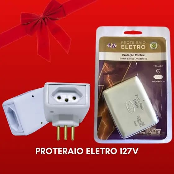 Kit com 4 Protetores de Raio PW Eletro 2 Tomadas 127V 10A - O Mais Vendido!