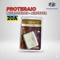 Protetor elétrico ProteRaio Eletro Bivolt 20A  Pino GROSSO - Microondas - Airfryer - 20A - TOP