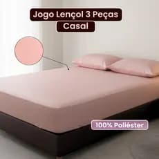Jogo de Lençol Casal Padrão 3 Peças Micropercal 400 Fios Macio Com Ponto Palito