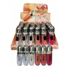 kit 36 ps Sarahs Beauty box gloss labial 36 unidades acabamento brilho glitter espelhado