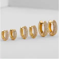 kit 6unidades Brinco Trio Argola Zircônia Cristal Banhado a Ouro 18k brincos feminina com pedras