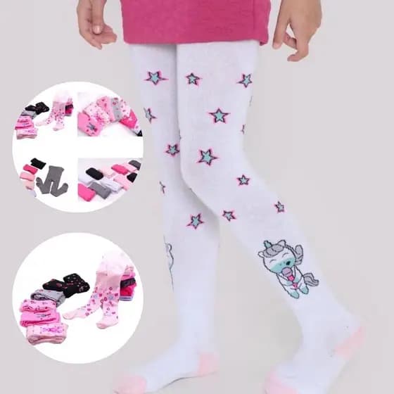Kit 3 Meia Calça Térmica Infantil Grossa Inverno Esquenta mesmo Estampada