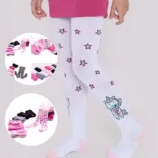Kit 3 Meia Calça Térmica Infantil Grossa Inverno Esquenta mesmo Estampada