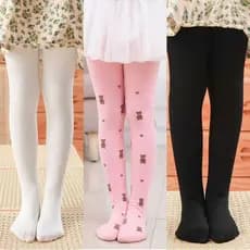 kit com 3 Meias calça infantil Meia Grossa Frio Inverno Menina preta branca Estampa 1a 14 anos