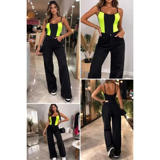 Calça Jeans Wide Leg Preta Cintura Alta – Modelagem Perfeita A calça que valoriza seu corpo e deixa qualquer look mais