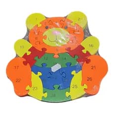Quebra-Cabeça Infantil em Madeira com Números 1 a 26 e Letras de Aa Z - Colorido, educativo e divertido!