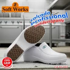 Sapato Profissional SoftWorks Epi Eva Bb95 Segurança Trabalho Antiderrapante Hospital Enfermagem