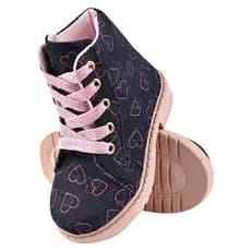 Bota Feminina Coturno Infantil Botinha Estampado Jeans Menina Blogueirinha
