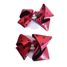 2 Laços Minnie Infantil Personalizados Menina Bebê Criança Mundo Rosa Tiara