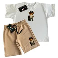 Conjunto Camiseta E Bermuda Infantil Menino Confortavel E Estilosa