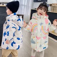 Novo Casaco De Inverno Para Meninas Casacos Com Capuz Crianças 2-7 Anos Roupa Exterior De Algodão Quente