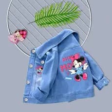 Meninas Primavera Outono Desenho Animado Minnie Denim Casaco Moda Infantil Coelho Fino Roupa Exterior 12 Meses-8 Anos