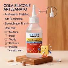 Cola Silicone Líquida 100ml Transparente Fácil Aplicação Uso Escolar Profissional Artesanato