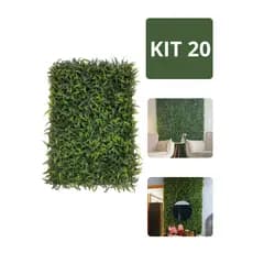 Kit 20 Placas De Samambaia Cheia 40x60 Artificial Muro Inglês Jardim Vertical Folhagem Parede Verde Plantas Artificiais