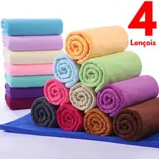 Kit 4 Lençol em Malha 100% Algodão com Elástico - Solteiro Casal Queen