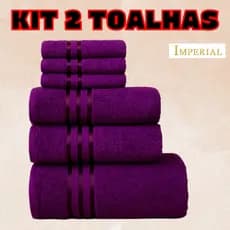 KIT 2 Toalhas - Banho e Rosto Grande Macia 100% Algodão Seca Rápido Ótima Absorção