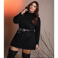 Vestido Plus Size Moda Gringa Tamanho Grande Tendencia de Inverno Poncho Lanzinha