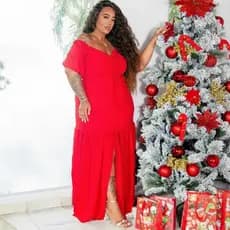 Vestido Plus Size Feminino Tecido Soltinho Social