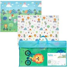 Tapete De Atividades Tema Zoológico Dupla Face Montessori Educativo Térmico Tatame Infantil Bebê Buba 2 Metros
