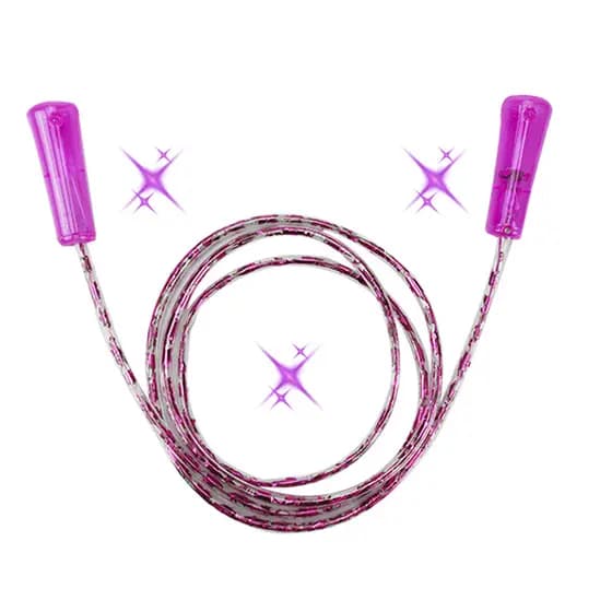 Corda De Pular Com LED Gigante 2,13m Infantil Rosa Atividade Divertida Luminoso Homeplay