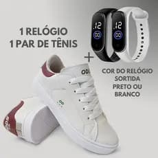 Kit Tenis Relogio Infantil ODDS Sapatênis Juvenil Escolar Masculino Feminino