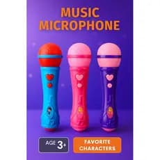 Brinquedo Microfone Karaokê Infantil – Musical, Sai a Voz, Menino e Menina