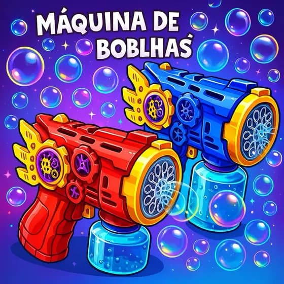 Brinquedo Máquina de Bolhas de Sabão Automática com Luz – Pistola Infantil Divertida