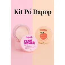 🍑 Dapop Kit Pó Solto Ultrafino Pink Power e Peach Power – Controla Brilho e Sela a Make!