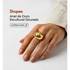 kit 10  Anel Dome Dourado Feminino Elegante Design Moderno e Minimalista Ajustável