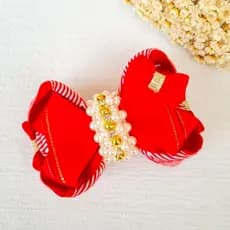 Laço Grande de luxo: Feito à Mão com Pérolas e Strass - Perfeito para qualquer ocasião.
