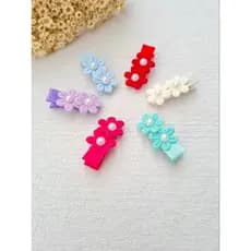 Kit 6 Presilhas com Flor: bico de pato de 3,5 cm encapado e com borrachinha antideslizante