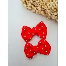 Parzinho de laços 5 cm com strass no bico de pato encapado e com borrachinha antideslizante