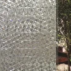 Película Adesiva Decorativa 3D Eletrostática Mod. Estrela Diamante 60x200cm P/ Janela e Box Banheiro