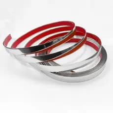 Fita Metalizada Auto Colante PVC 15mm p Decoração de Móveis e Paredes Prata 5M