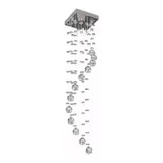 Lustre Pendente Cascata De Cristal K9 Legítimo Espiral 1,2m Escada Sala Luminária LED Bivolt