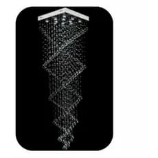 Lustre De Cristal Legítimo Espiral Duplo Quadrado