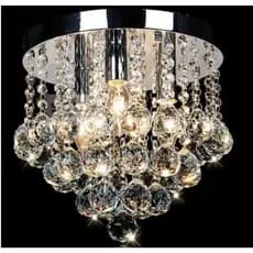 Lustre De Cristal Legítimo Plafon Redondo P/ Sala/quarto