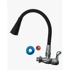 Torneira cozinha parede preta/Prateado flexível Duplo Jato Cone 1/4 de Volta