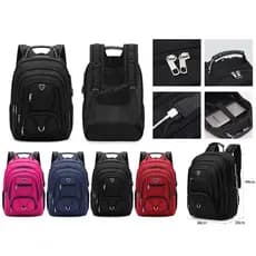 Mochila Escolar Resistente Bem Espaçosa Faculdade Trabalho Viagem Cabo De Aco Usb/Fone RC-20191