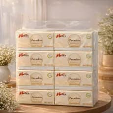 Lenços de Papel 5 Camadas  Kit com 8 Unidades Resistência Extra e Suavidade Garantida