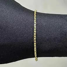 Pulseira Masculina cadeado 3mm banhado a ouro 18k