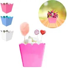 8 Mini Cachepot Papel Cartonado Porta Doces Centro De Mesa Decoração Festa Aniversário Lembrancinha