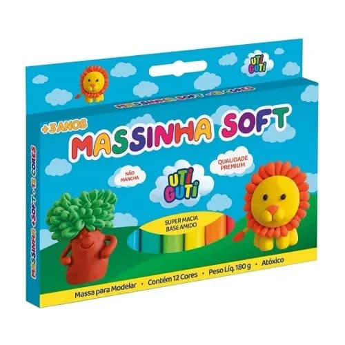 Massinha De Modelar Soft Utiguti Com 12 Cores- 180g
