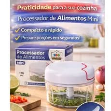 Mini Processador De Alimentos Manual Com 2 Lâminas Corda Retrátil triturador de alimentos p/ cozinha