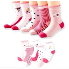 Kit com 24 pares de Meia Infantil Feminina Menina Criança 2 a 8 anos antiderrapante