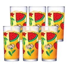 Jogo De Copos De Vidro Multiuso Red Fruits 255ml 6pcs Suco