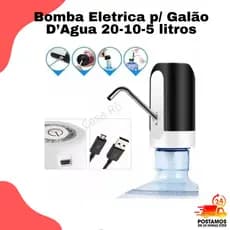 Kit com 05 Bombas Elétricas Bebedouro Para Garrafão Galão Garrafa Água Automatica Recarregável usb 20 - 10 - 5 lt