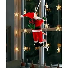 Papai Noel Escalador Subindo Escada 60 cm Decoração Natalina Ceia de Natal Final de Ano