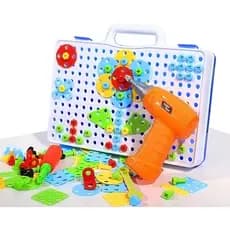 Kit Parafusadeira Ferramenta Infantil De Brinquedo De Montar com acessórios