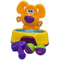 Brinquedo Divertido Infantil Bebe Bate Dog com 2 Bolinhas e Martelo Coordenação Motora